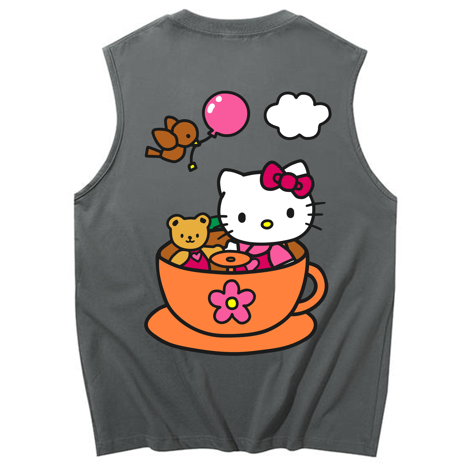 （画像用） Hello Kitty ハローキティ コットン100％タンクトップ（背面プリント）